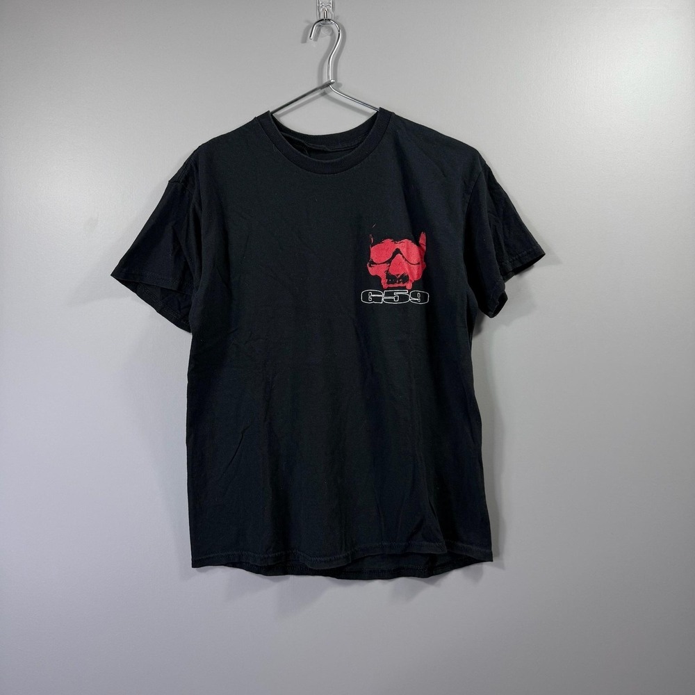 G59 Skull Graphic Shirt Mens Small Black Red Logo Music Tee Streetwear Band